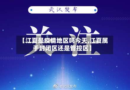【江夏是疫情地区吗今天,江夏属于封闭区还是管控区】-第1张图片