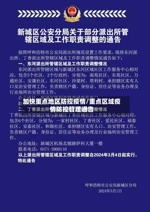 加快重点地区防控疫情/重点区域疫情防控管理通告-第1张图片