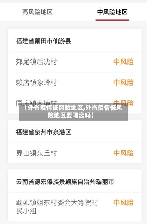 【外省疫情低风险地区,外省疫情低风险地区要隔离吗】-第1张图片